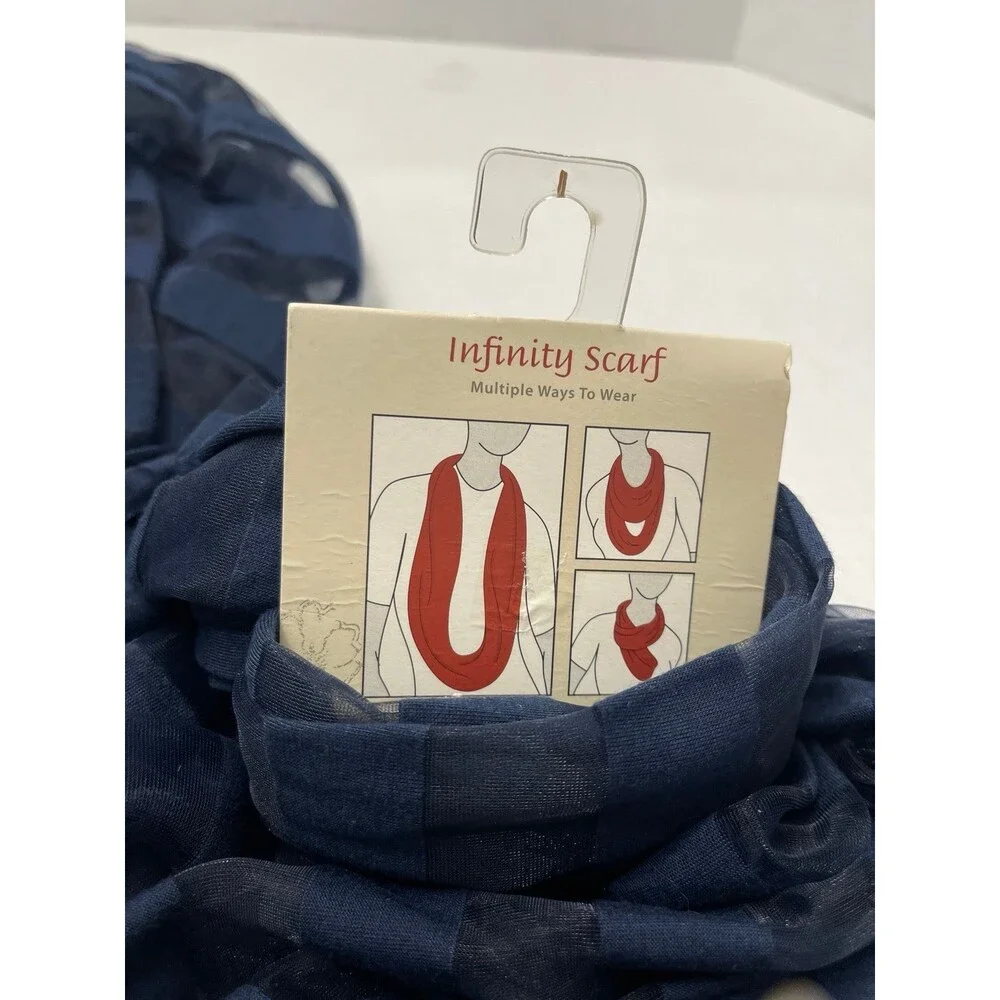 No Boundaries Infinity Scarf Navy New With Tag